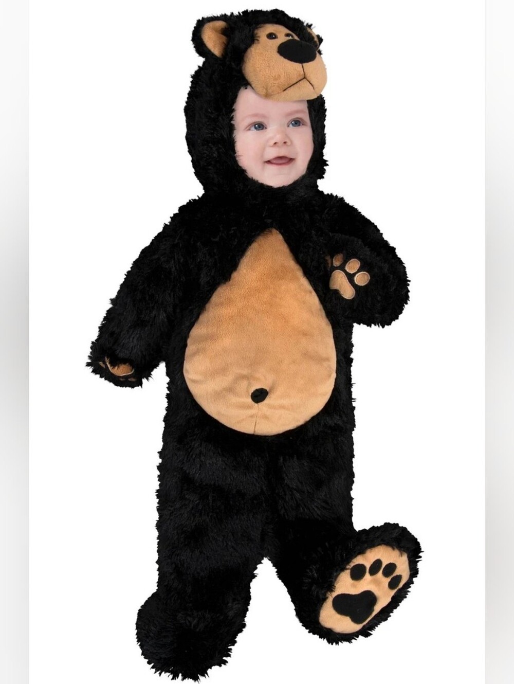 Plush Bear Baby Costume with Hood - Cozy Animal Onesie